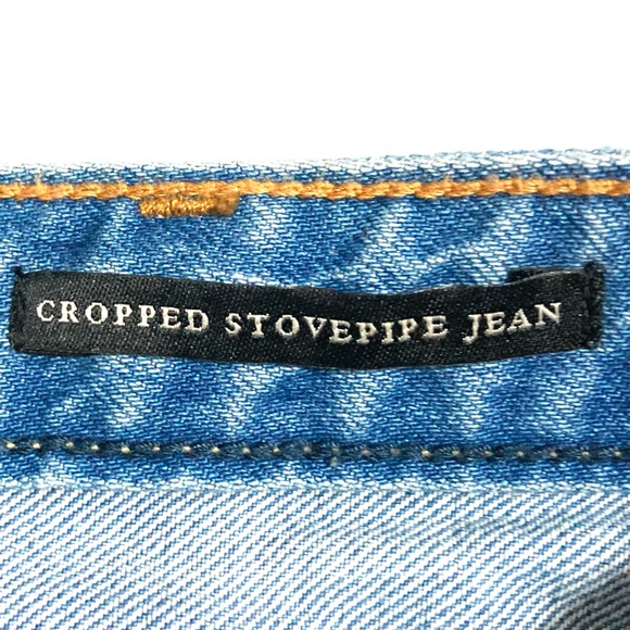 Abercrombie & Fitch Cropped Stovepipe Jean Women’s Size 25 Ombre Wide Leg Frayed - Picture 10 of 12